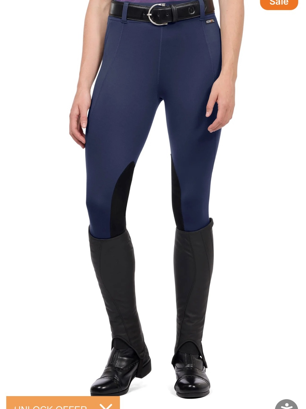 Kerrits Women's Navy Riding Breeches Knee Patches Tights Pants L